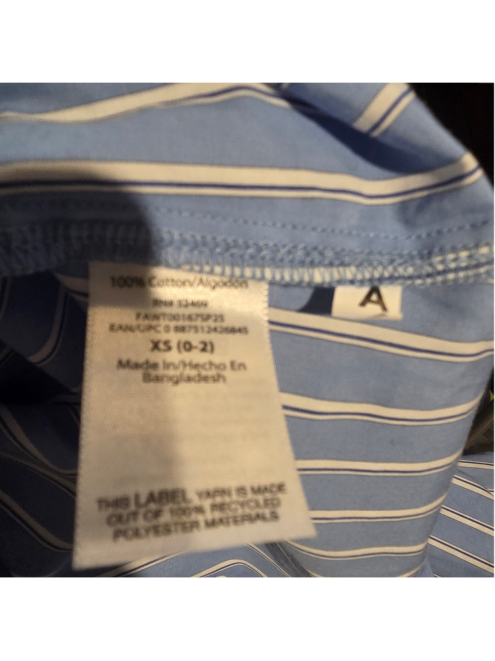 Free Assembly Striped Blouse, Size XS, Blue and White - Picture 6 of 7